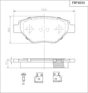 FI.BA FBP4034 - Тормозные колодки, дисковые, комплект autospares.lv