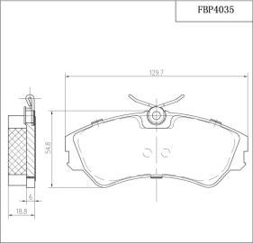 FI.BA FBP4035 - Тормозные колодки, дисковые, комплект autospares.lv