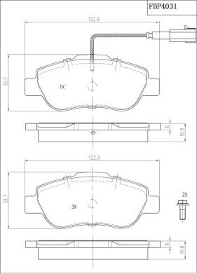 FI.BA FBP4031 - Тормозные колодки, дисковые, комплект autospares.lv