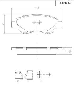 FI.BA FBP4033 - Тормозные колодки, дисковые, комплект autospares.lv