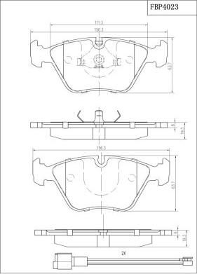 FI.BA FBP4023 - Тормозные колодки, дисковые, комплект autospares.lv