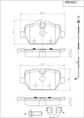 FI.BA FBP4027 - Тормозные колодки, дисковые, комплект autospares.lv