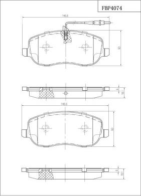 FI.BA FBP4074 - Тормозные колодки, дисковые, комплект autospares.lv