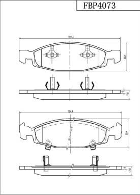 FI.BA FBP4073 - Тормозные колодки, дисковые, комплект autospares.lv