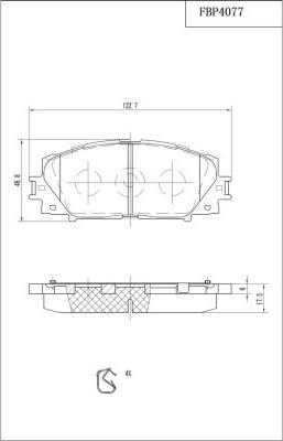 FI.BA FBP4077 - Тормозные колодки, дисковые, комплект autospares.lv