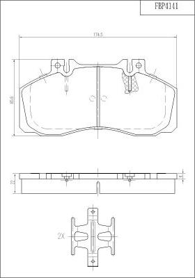 FI.BA FBP4141 - Тормозные колодки, дисковые, комплект autospares.lv