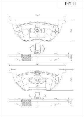 FI.BA FBP4151 - Тормозные колодки, дисковые, комплект autospares.lv