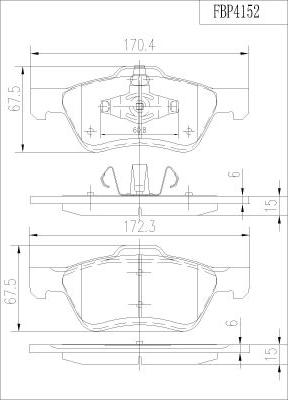 FI.BA FBP4152 - Тормозные колодки, дисковые, комплект autospares.lv