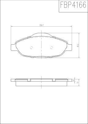 FI.BA FBP4166 - Тормозные колодки, дисковые, комплект autospares.lv