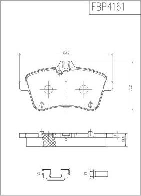 FI.BA FBP4161 - Тормозные колодки, дисковые, комплект autospares.lv