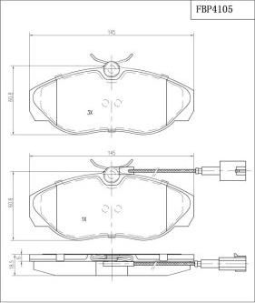 FI.BA FBP4105 - Тормозные колодки, дисковые, комплект autospares.lv