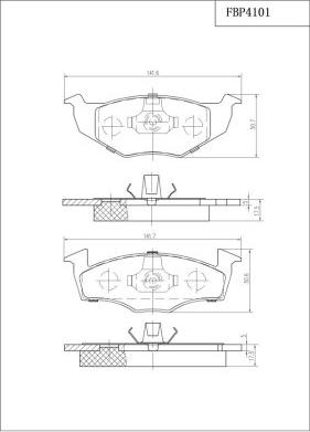 FI.BA FBP4101 - Тормозные колодки, дисковые, комплект autospares.lv