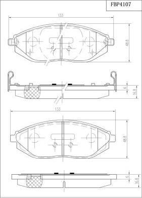 FI.BA FBP4107 - Тормозные колодки, дисковые, комплект autospares.lv