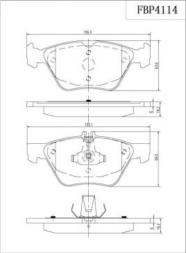 FI.BA FBP4114 - Тормозные колодки, дисковые, комплект autospares.lv