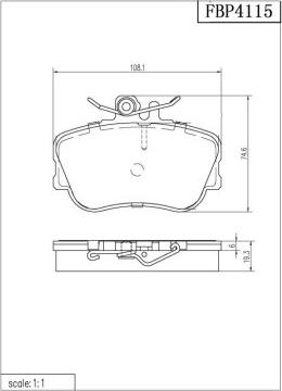 FI.BA FBP4115 - Тормозные колодки, дисковые, комплект autospares.lv