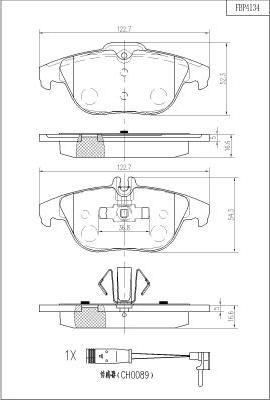 FI.BA FBP4134 - Тормозные колодки, дисковые, комплект autospares.lv