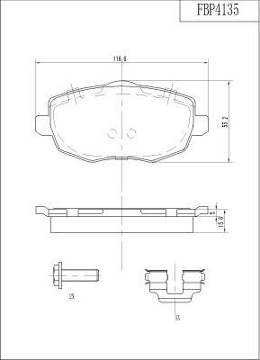 FI.BA FBP4135 - Тормозные колодки, дисковые, комплект autospares.lv