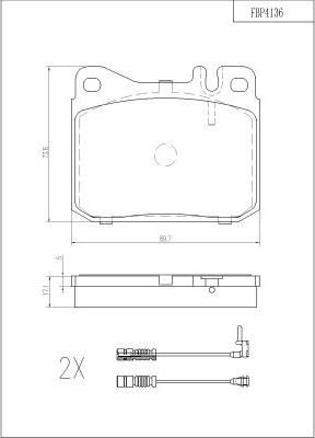 FI.BA FBP4136 - Тормозные колодки, дисковые, комплект autospares.lv