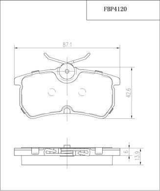 FI.BA FBP4120 - Тормозные колодки, дисковые, комплект autospares.lv