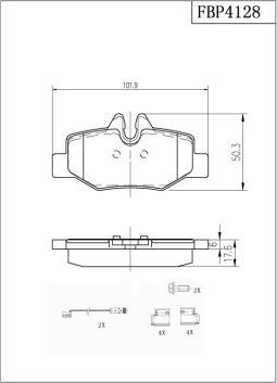 FI.BA FBP4128 - Тормозные колодки, дисковые, комплект autospares.lv