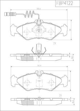 FI.BA FBP4122 - Тормозные колодки, дисковые, комплект autospares.lv