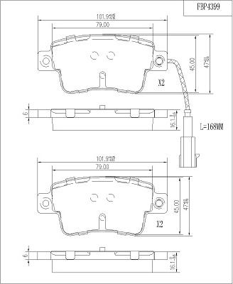 FI.BA FBP4399 - Тормозные колодки, дисковые, комплект autospares.lv