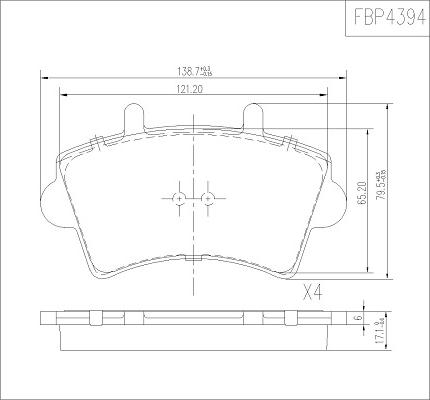 FI.BA FBP4394 - Тормозные колодки, дисковые, комплект autospares.lv