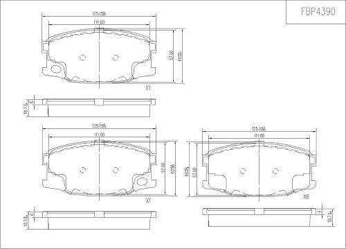 FI.BA FBP4390 - Тормозные колодки, дисковые, комплект autospares.lv