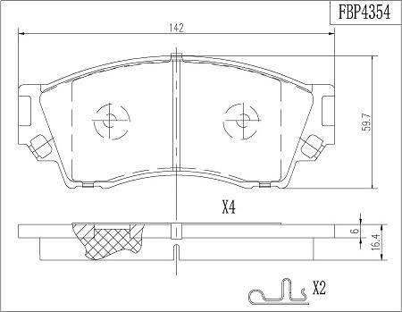 FI.BA FBP4354 - Тормозные колодки, дисковые, комплект autospares.lv