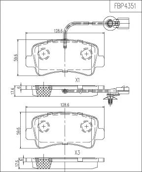 FI.BA FBP4351 - Тормозные колодки, дисковые, комплект autospares.lv