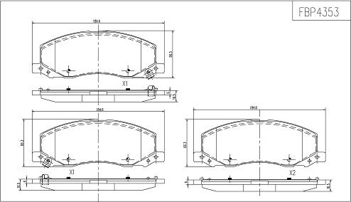 FI.BA FBP4353 - Тормозные колодки, дисковые, комплект autospares.lv