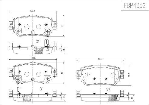 FI.BA FBP4352 - Тормозные колодки, дисковые, комплект autospares.lv