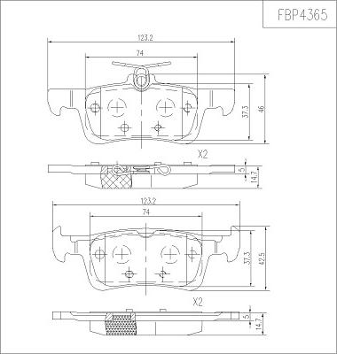 FI.BA FBP4365 - Тормозные колодки, дисковые, комплект autospares.lv