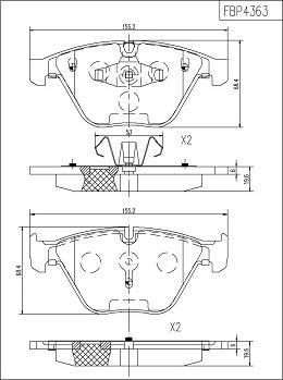 FI.BA FBP4363 - Тормозные колодки, дисковые, комплект autospares.lv