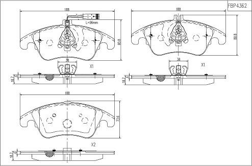 FI.BA FBP4362 - Тормозные колодки, дисковые, комплект autospares.lv