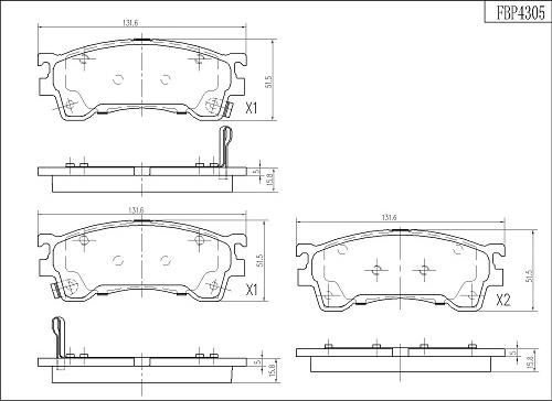 FI.BA FBP4305 - Тормозные колодки, дисковые, комплект autospares.lv