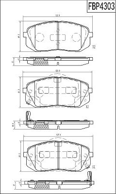 FI.BA FBP4303 - Тормозные колодки, дисковые, комплект autospares.lv