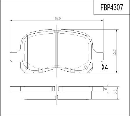 FI.BA FBP4307 - Тормозные колодки, дисковые, комплект autospares.lv