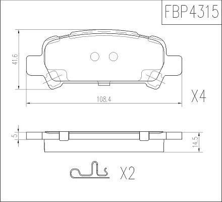 FI.BA FBP4315 - Тормозные колодки, дисковые, комплект autospares.lv