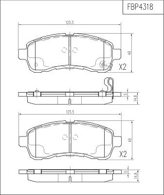 FI.BA FBP4318 - Тормозные колодки, дисковые, комплект autospares.lv