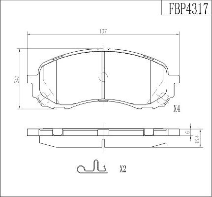 FI.BA FBP4317 - Тормозные колодки, дисковые, комплект autospares.lv