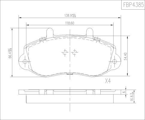 FI.BA FBP4385 - Тормозные колодки, дисковые, комплект autospares.lv