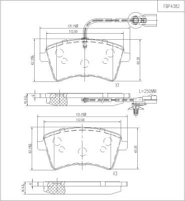 FI.BA FBP4382 - Тормозные колодки, дисковые, комплект autospares.lv