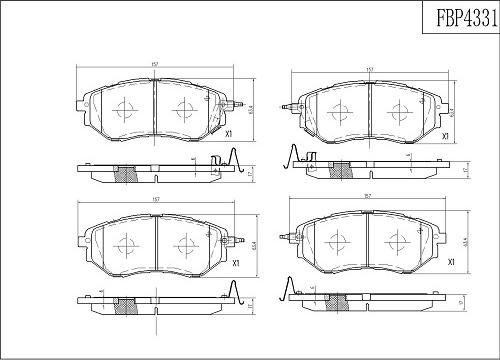 FI.BA FBP4331 - Тормозные колодки, дисковые, комплект autospares.lv