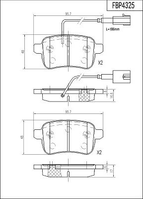 FI.BA FBP4325 - Тормозные колодки, дисковые, комплект autospares.lv