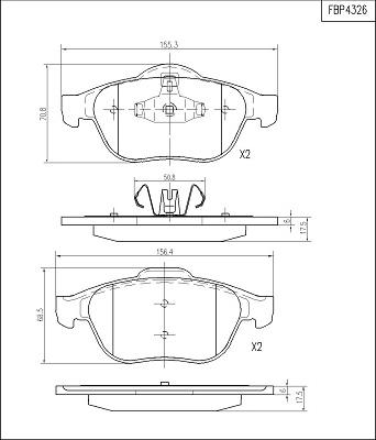 FI.BA FBP4326 - Тормозные колодки, дисковые, комплект autospares.lv