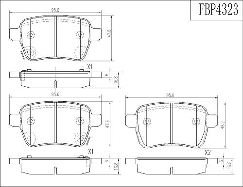 FI.BA FBP4323 - Тормозные колодки, дисковые, комплект autospares.lv