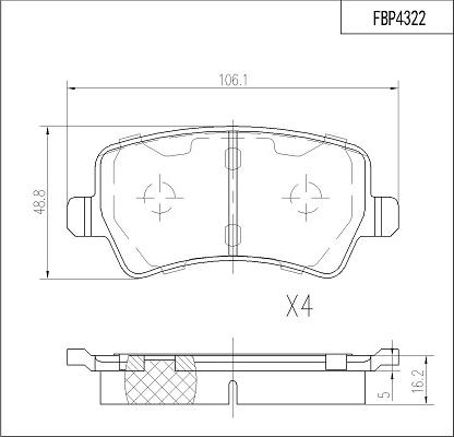 FI.BA FBP4322 - Тормозные колодки, дисковые, комплект autospares.lv