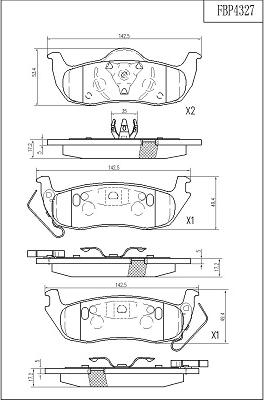 FI.BA FBP4327 - Тормозные колодки, дисковые, комплект autospares.lv