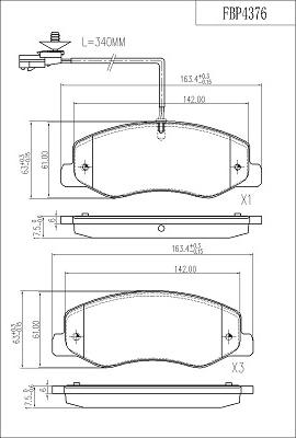 FI.BA FBP4376 - Тормозные колодки, дисковые, комплект autospares.lv